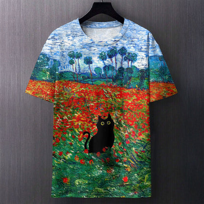 Men's Digital Print T-Shirt Streetwear Casual Top