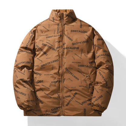 Men's double-sided thick down cotton-padded jackets