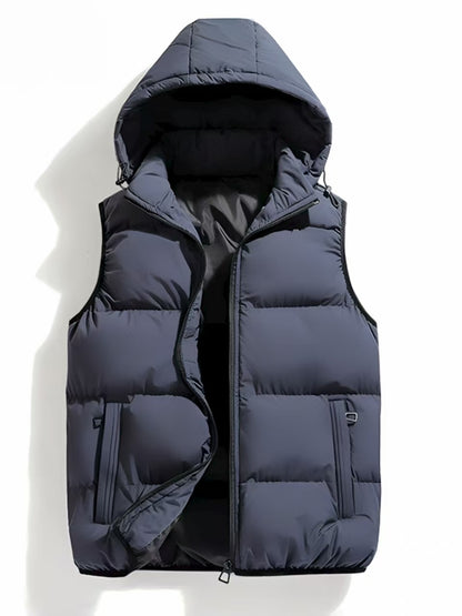 Men's Down Cotton Vest with Hood