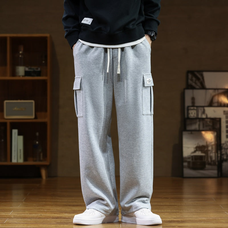 Men's drawstring cotton sports pants