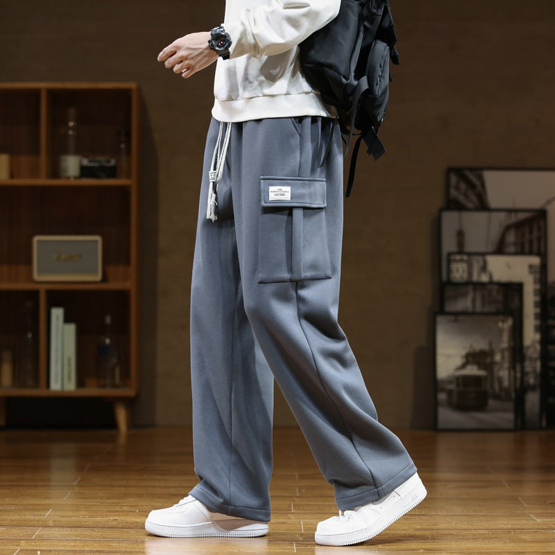 Men's drawstring cotton sports pants