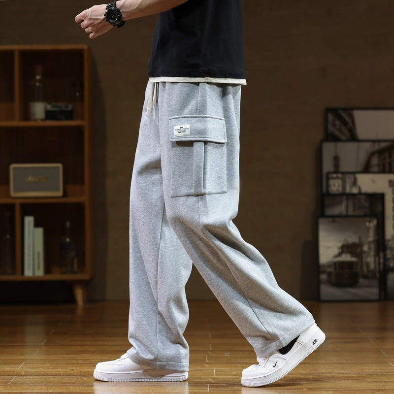 Men's drawstring cotton sports pants