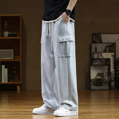 Men's drawstring cotton sports pants