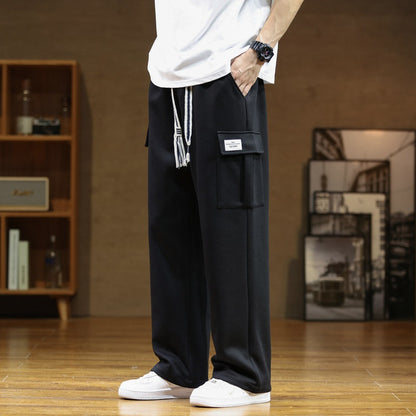 Men's drawstring cotton sports pants