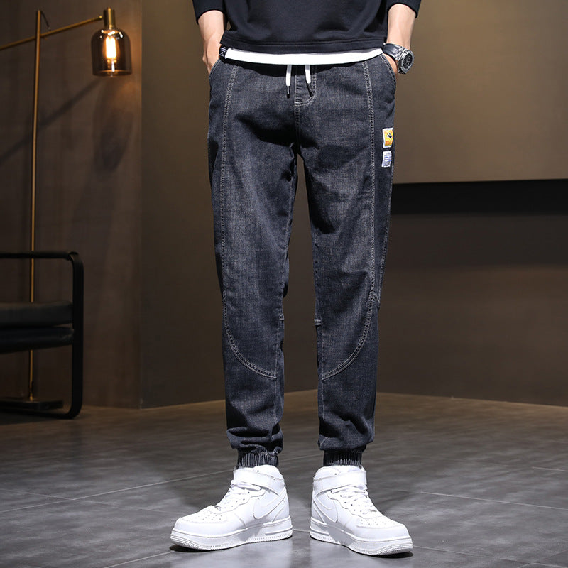 Men's Drawstring Straight-Leg Fleece Jeans