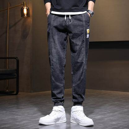 Men's Drawstring Straight-Leg Fleece Jeans