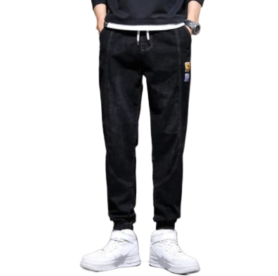 Men's Drawstring Straight-Leg Fleece Jeans