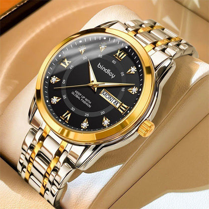 Men's Dual Calendar Quartz Watch with Luminous Hands