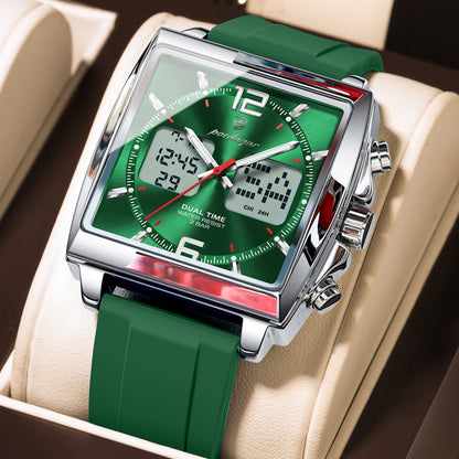 Men's Dual Display Electronic Watch with Luminous Feature