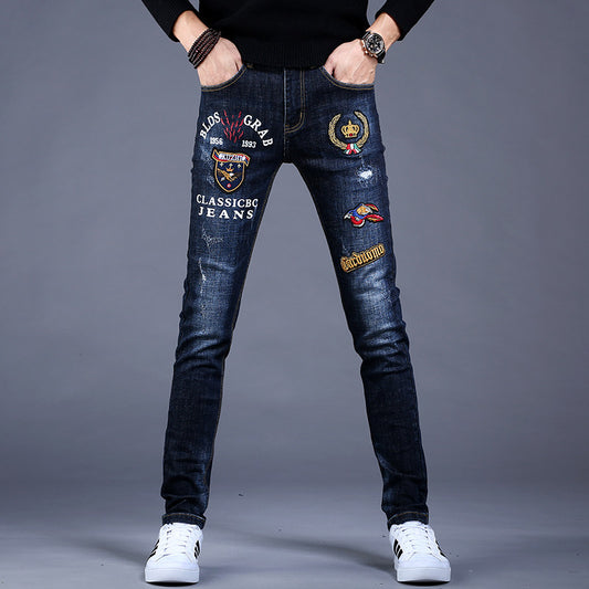 Men's Embroidered Denim Jacket and Pants