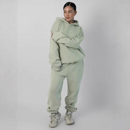 Men's Embroidered Fleece Hoodie Tracksuit