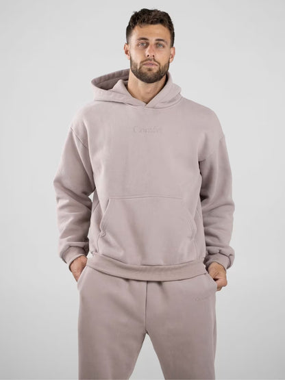 Men's Embroidered Fleece Hoodie Tracksuit