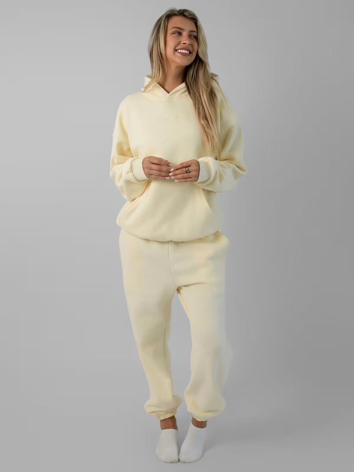 Men's Embroidered Fleece Hoodie Tracksuit