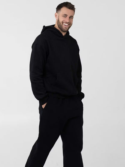 Men's Embroidered Fleece Hoodie Tracksuit