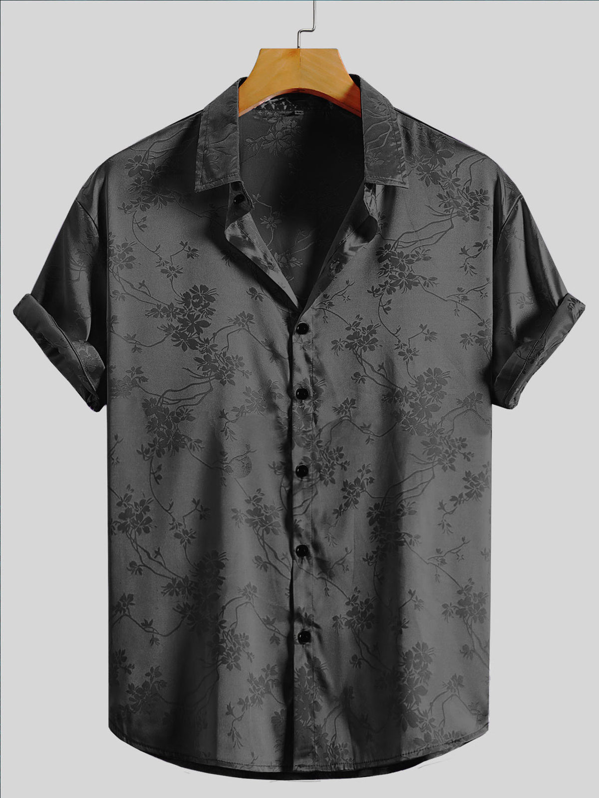 Men's embroidered short-sleeved shirt