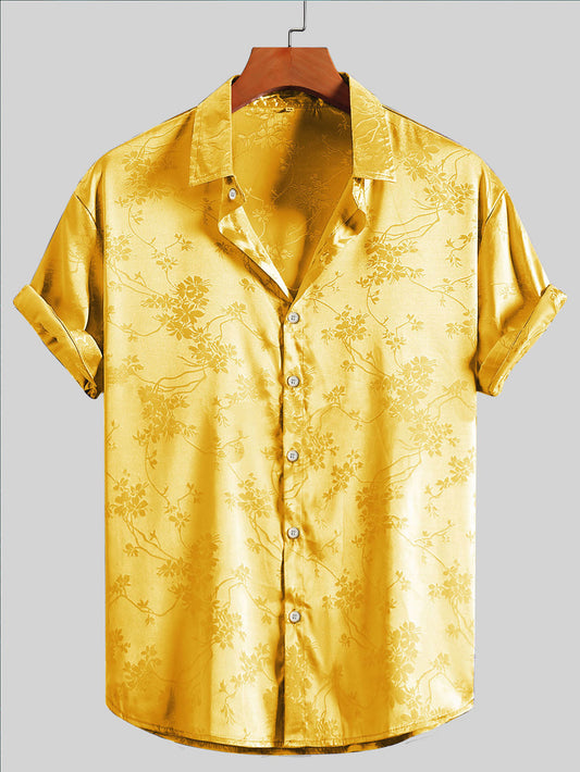 Men's embroidered short-sleeved shirt