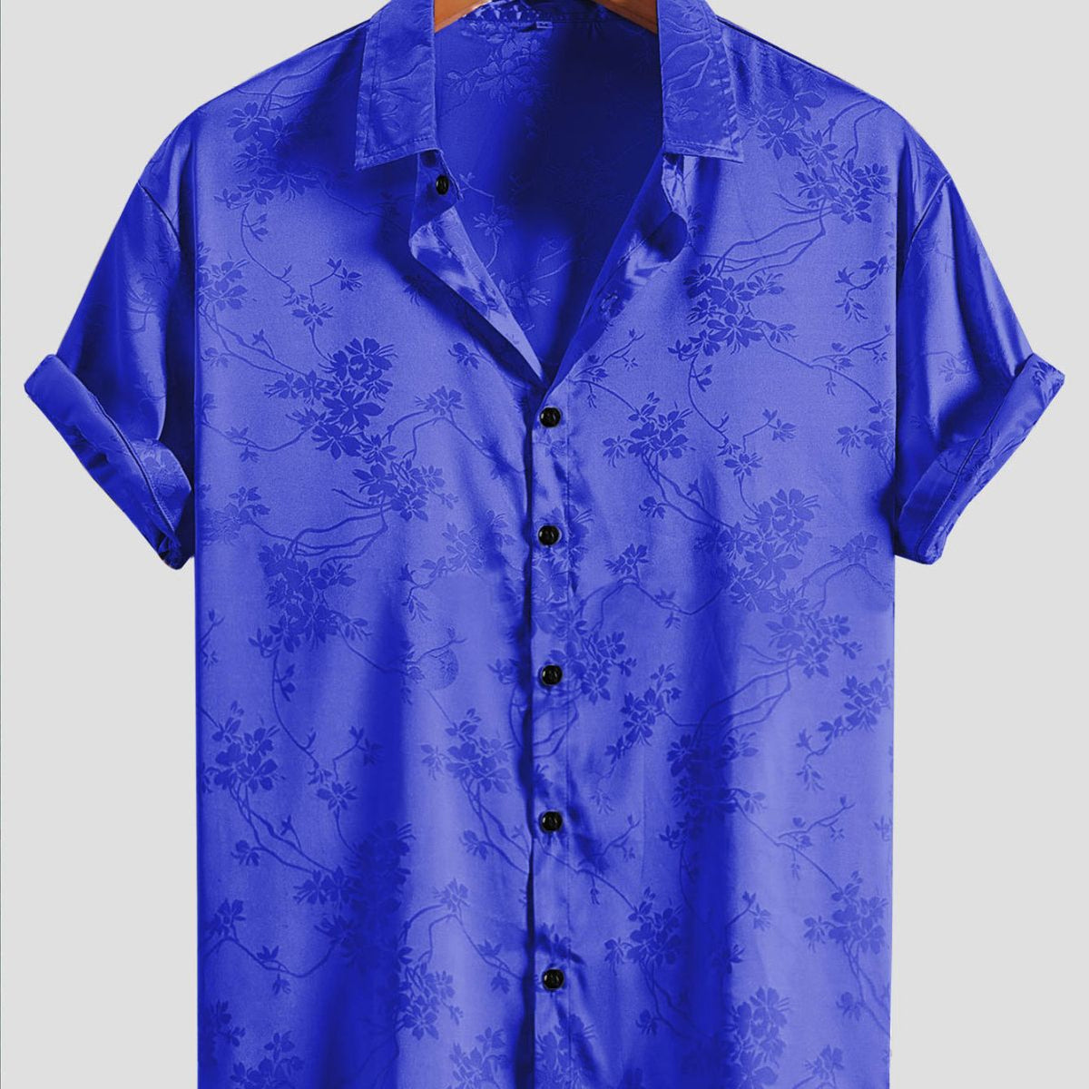 Men's embroidered short-sleeved shirt