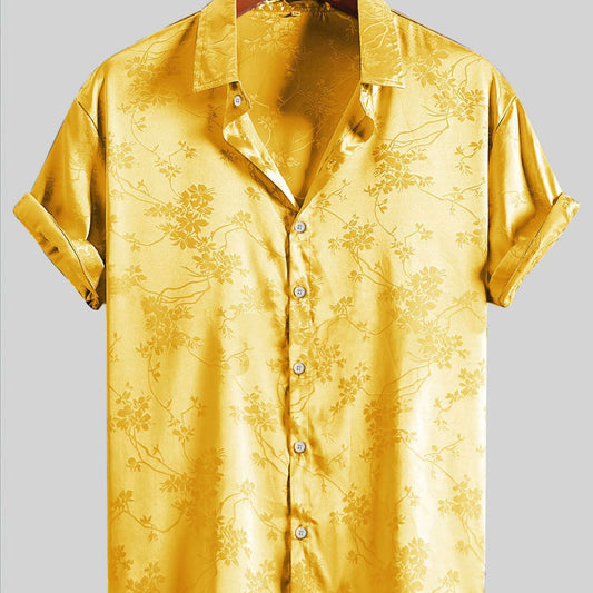 Men's embroidered short-sleeved shirt