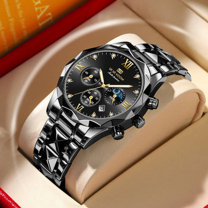 Men's Fashion Quartz Watch with Calendar and Waterproof