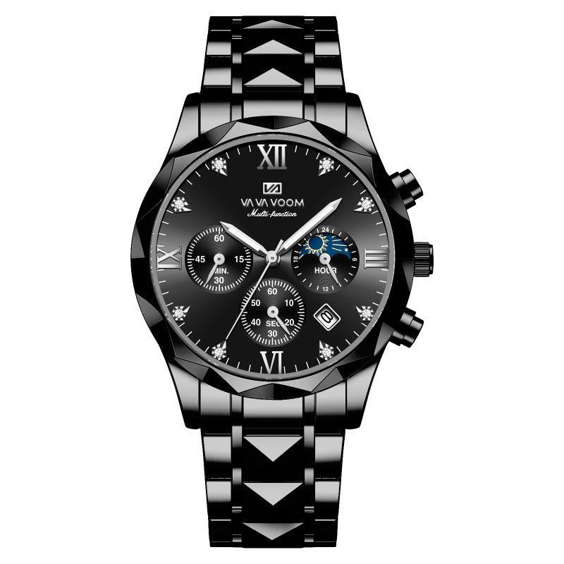 Men's Fashion Quartz Watch with Calendar and Waterproof