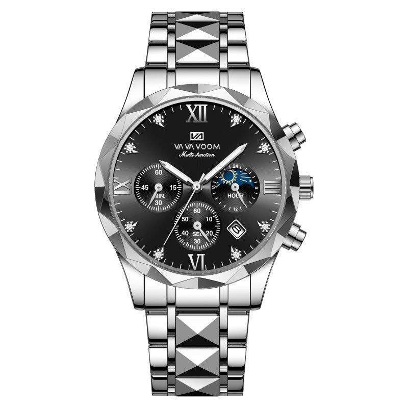 Men's Fashion Quartz Watch with Calendar and Waterproof