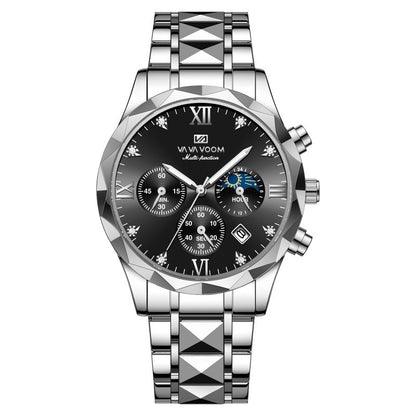 Men's Fashion Quartz Watch with Calendar and Waterproof