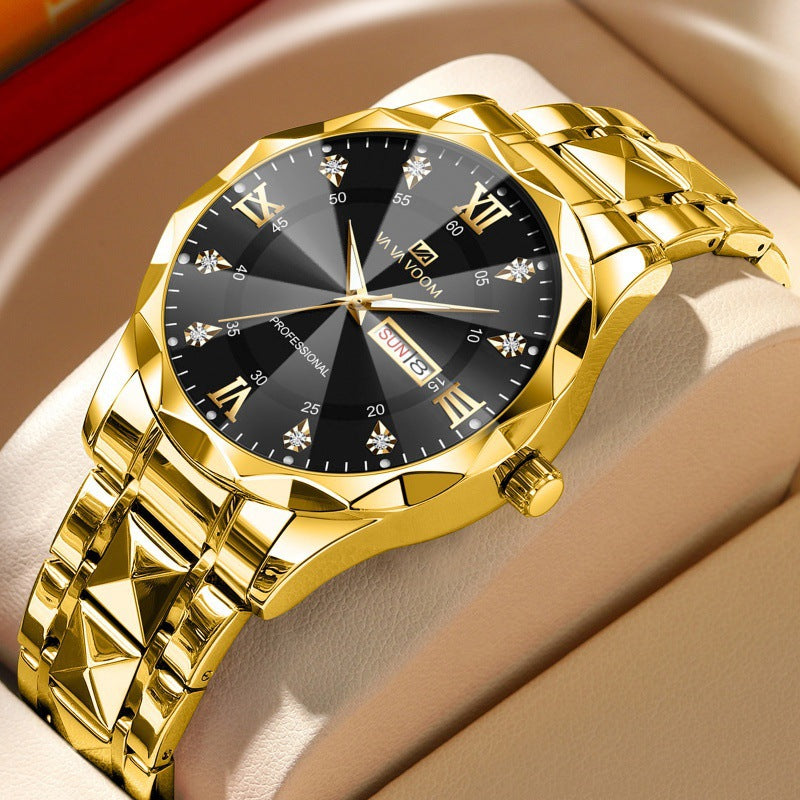 Men's Fashion Quartz Watch with Calendar and Waterproof