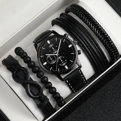 Men's Fashion Watch Bracelet Belt Set