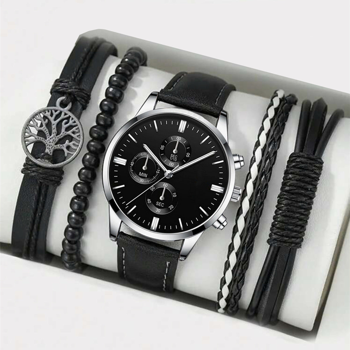 Men's Fashion Watch Bracelet Belt Set