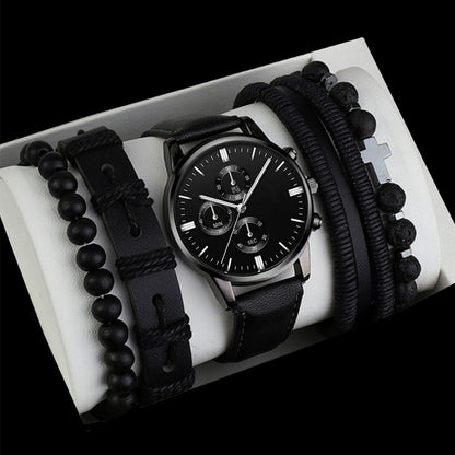 Men's Fashion Watch Bracelet Belt Set