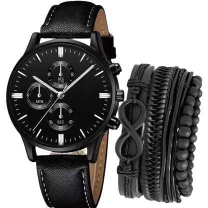 Men's Fashion Watch Bracelet Belt Set
