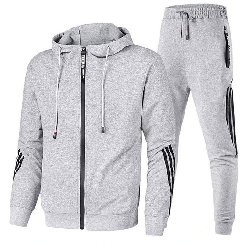 Men's Fleece-Lined Hooded Sweatshirt and Pants Set