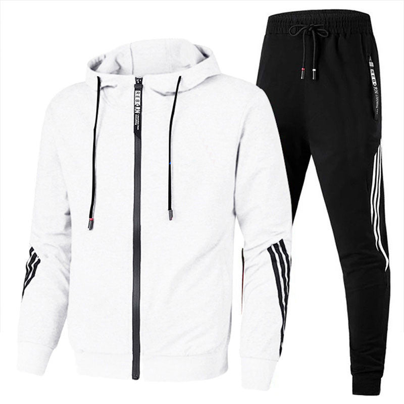 Men's Fleece-Lined Hooded Sweatshirt and Pants Set