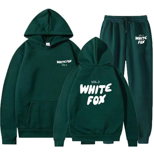 Men's Fleece-Lined Hoodie Set with Bubble Logo