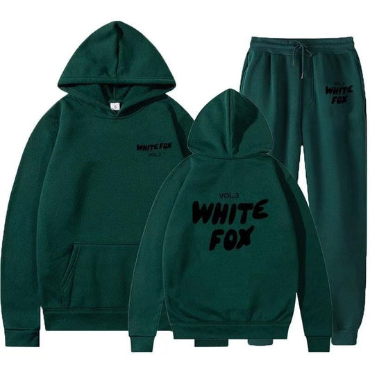 Men's Fleece-Lined Hoodie Set with Bubble Logo