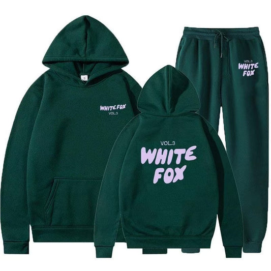 Men's Fleece-Lined Hoodie Set with Bubble Logo