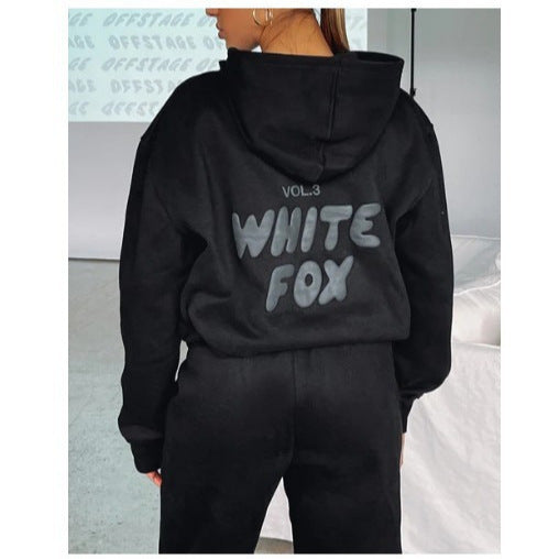 Men's Fleece-Lined Hoodie Set with Bubble Logo