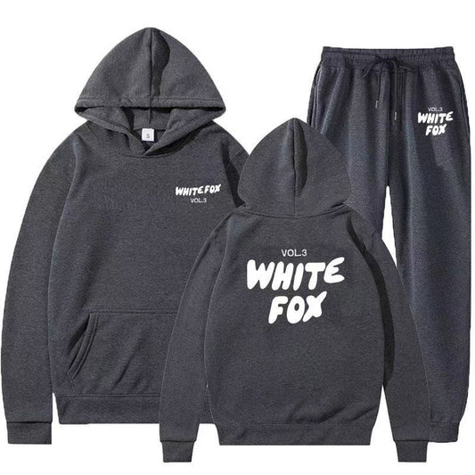 Men's Fleece-Lined Hoodie Set with Bubble Logo