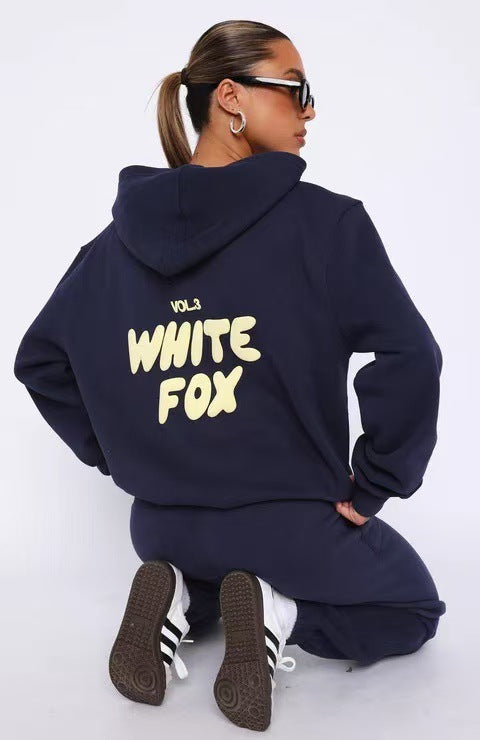 Men's Fleece-Lined Hoodie Set with Bubble Logo