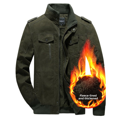Men's Fleece-Lined Military Style Jacket