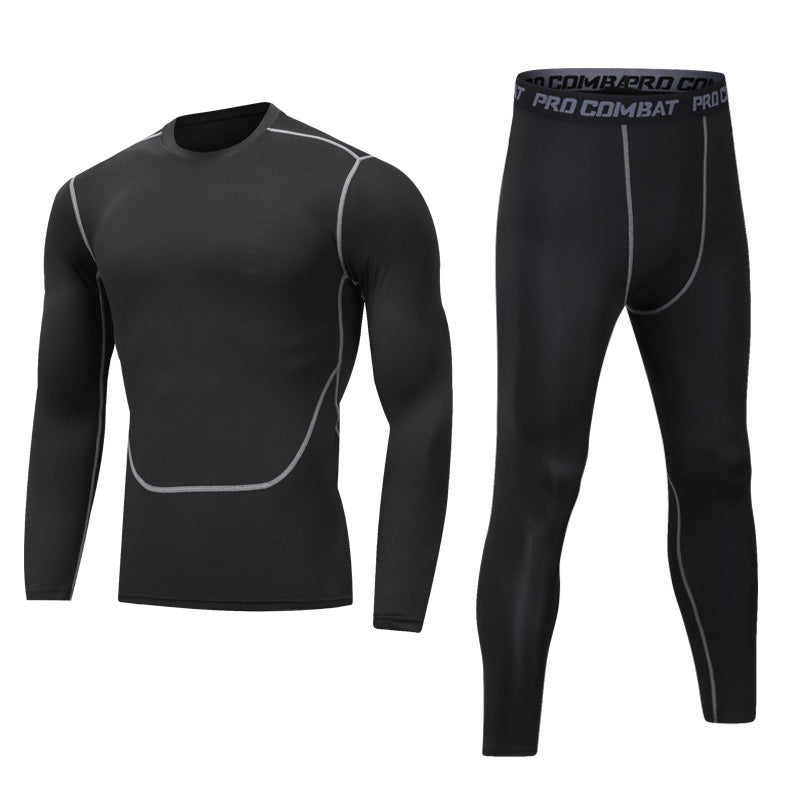 Men's Fleece-Lined Sportswear Suit for Winter Fitness and Running