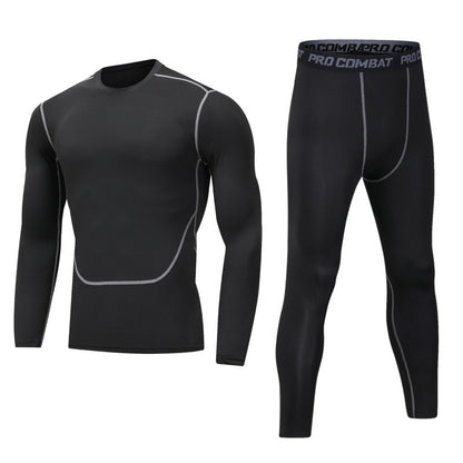 Men's Fleece-Lined Sportswear Suit for Winter Fitness and Running