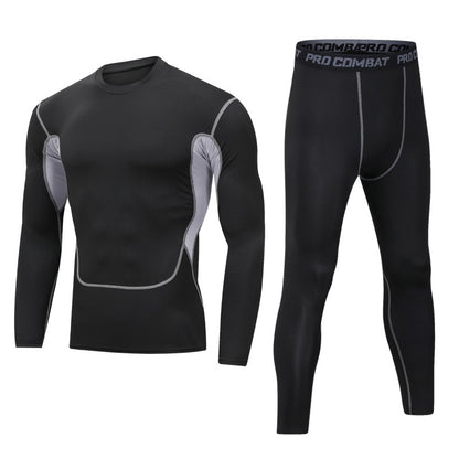 Men's Fleece-Lined Sportswear Suit for Winter Fitness and Running