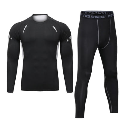 Men's Fleece-Lined Sportswear Suit for Winter Fitness and Running