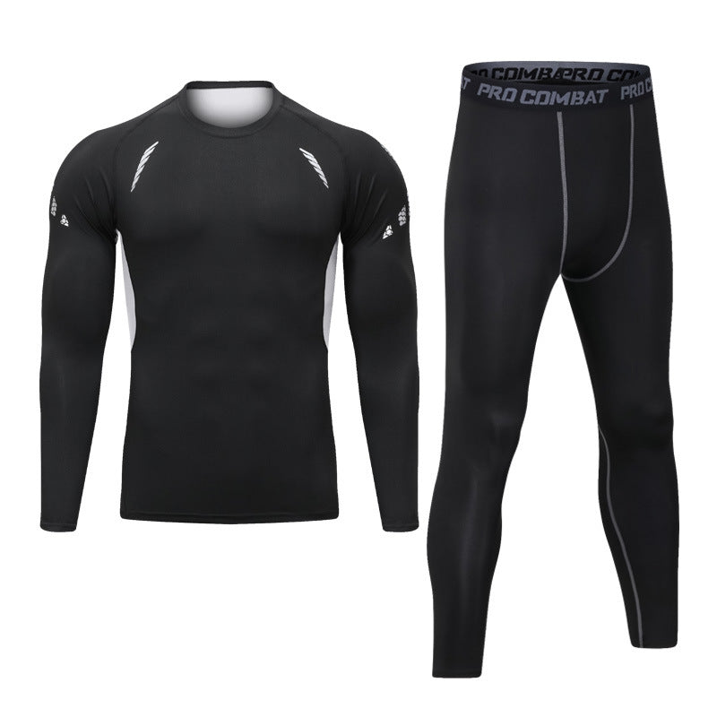 Men's Fleece-Lined Sportswear Suit for Winter Fitness and Running
