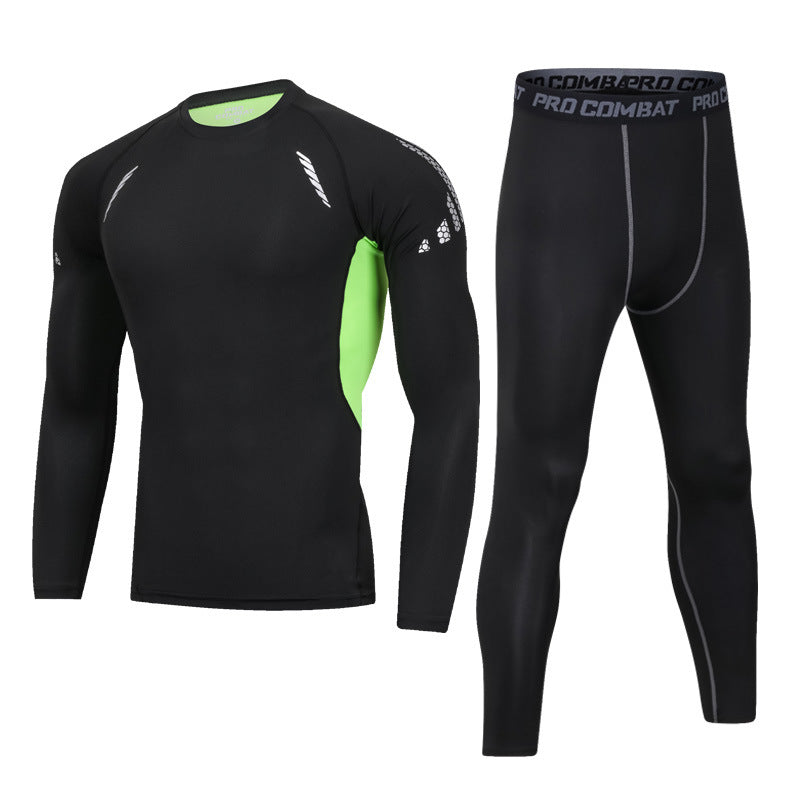 Men's Fleece-Lined Sportswear Suit for Winter Fitness and Running