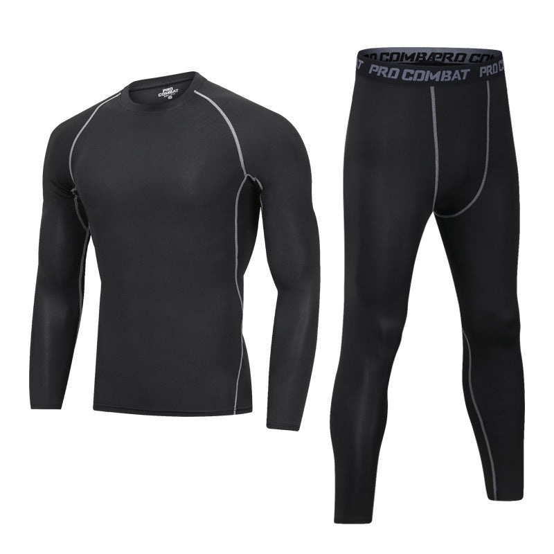Men's Fleece-Lined Sportswear Suit for Winter Fitness and Running