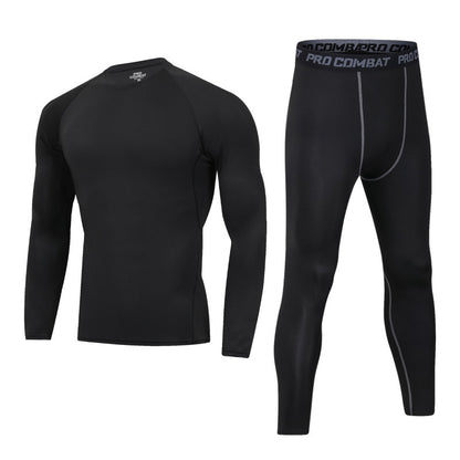 Men's Fleece-Lined Sportswear Suit for Winter Fitness and Running