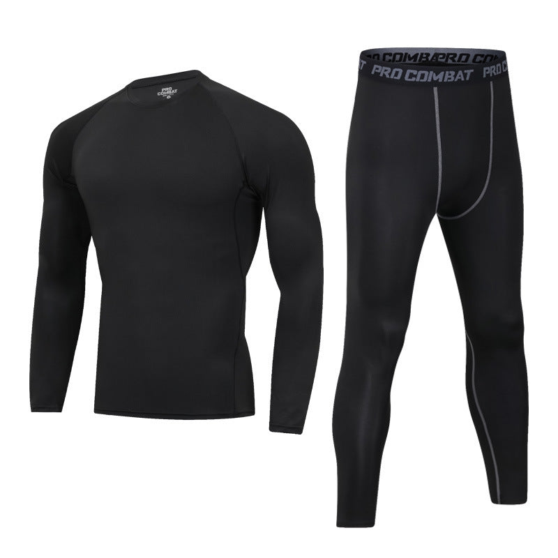 Men's Fleece-Lined Sportswear Suit for Winter Fitness and Running
