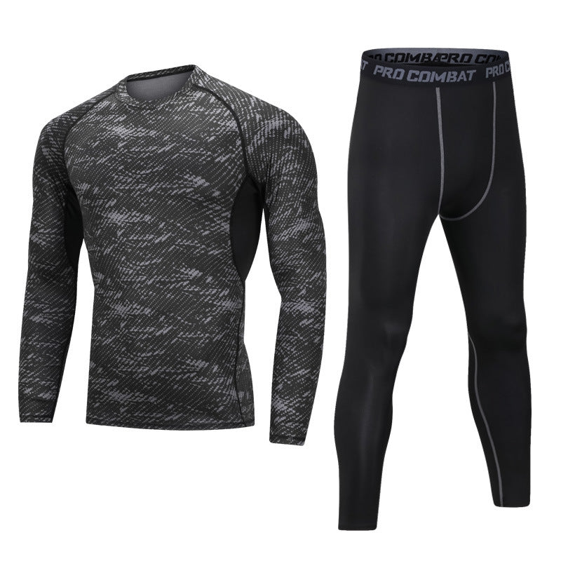 Men's Fleece-Lined Sportswear Suit for Winter Fitness and Running